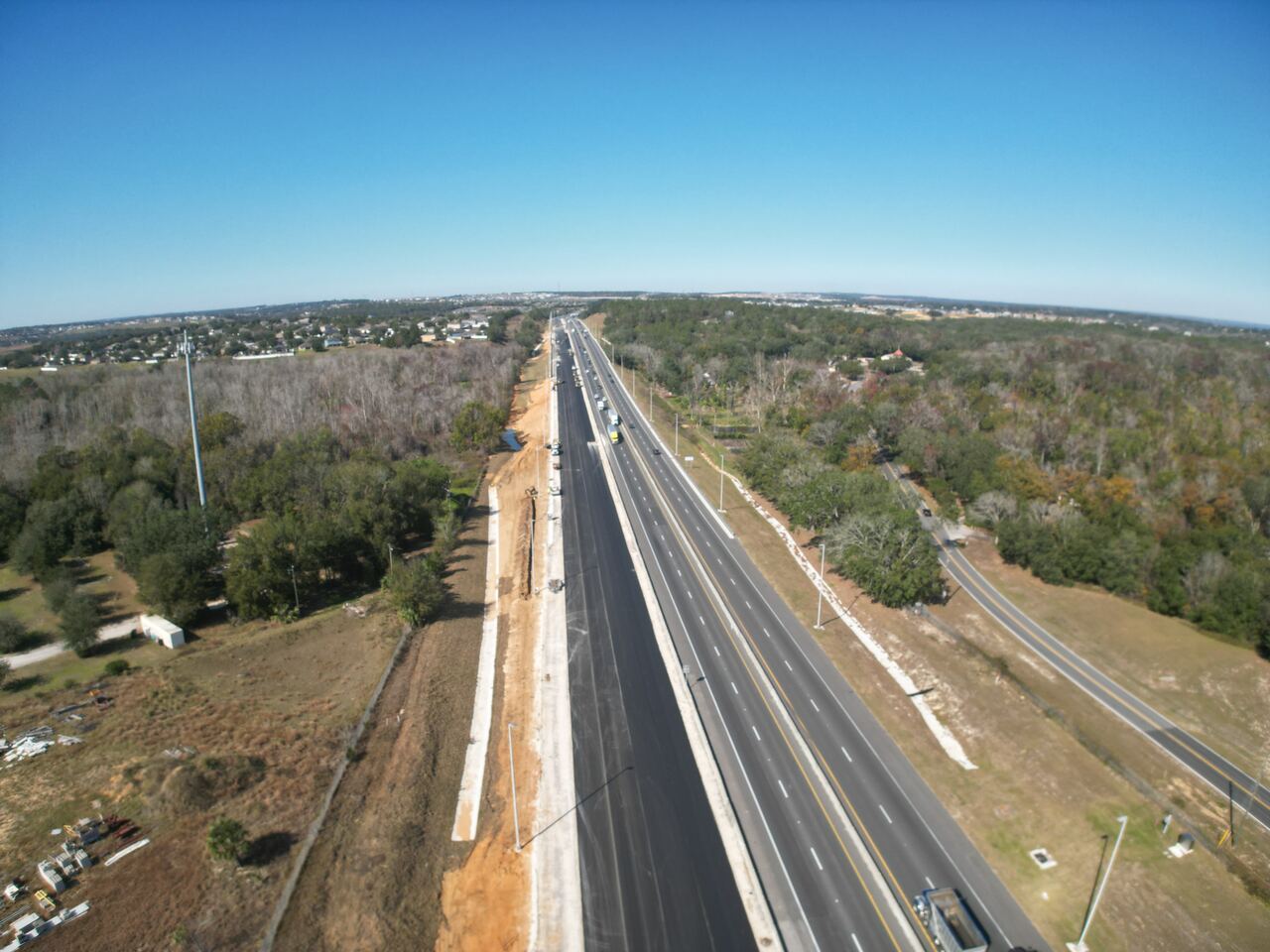 Aerial photo of Florida’s Turnpike widening at Mile Marker 276 (Northbound), January 2025