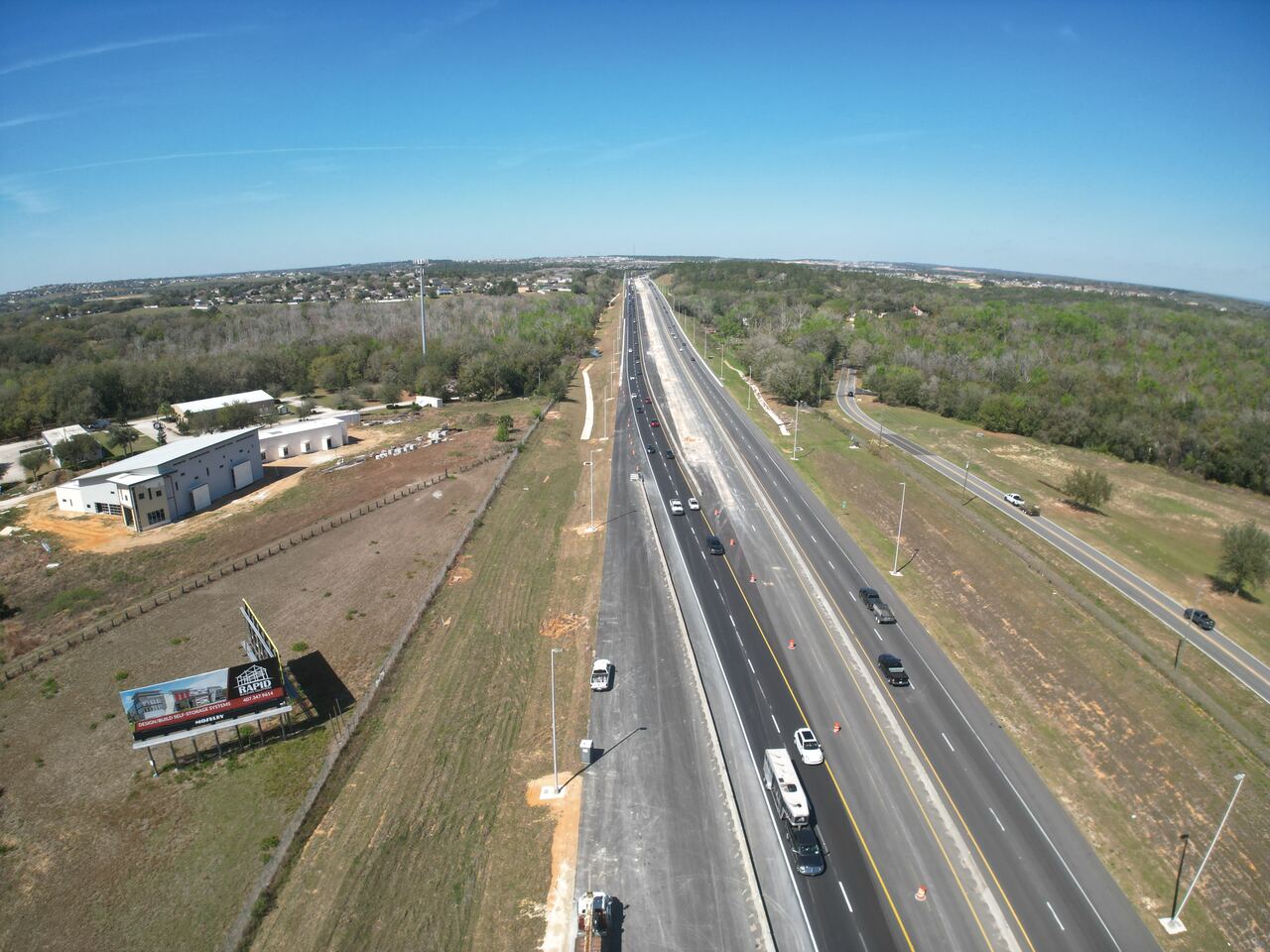 Aerial photo of Florida’s Turnpike widening at Mile Marker 276 (Northbound), February 2025