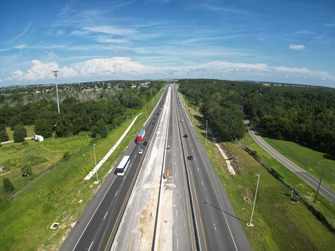 Aerial photo of Florida’s Turnpike widening at Mile Marker 276 (Northbound), July 2025
