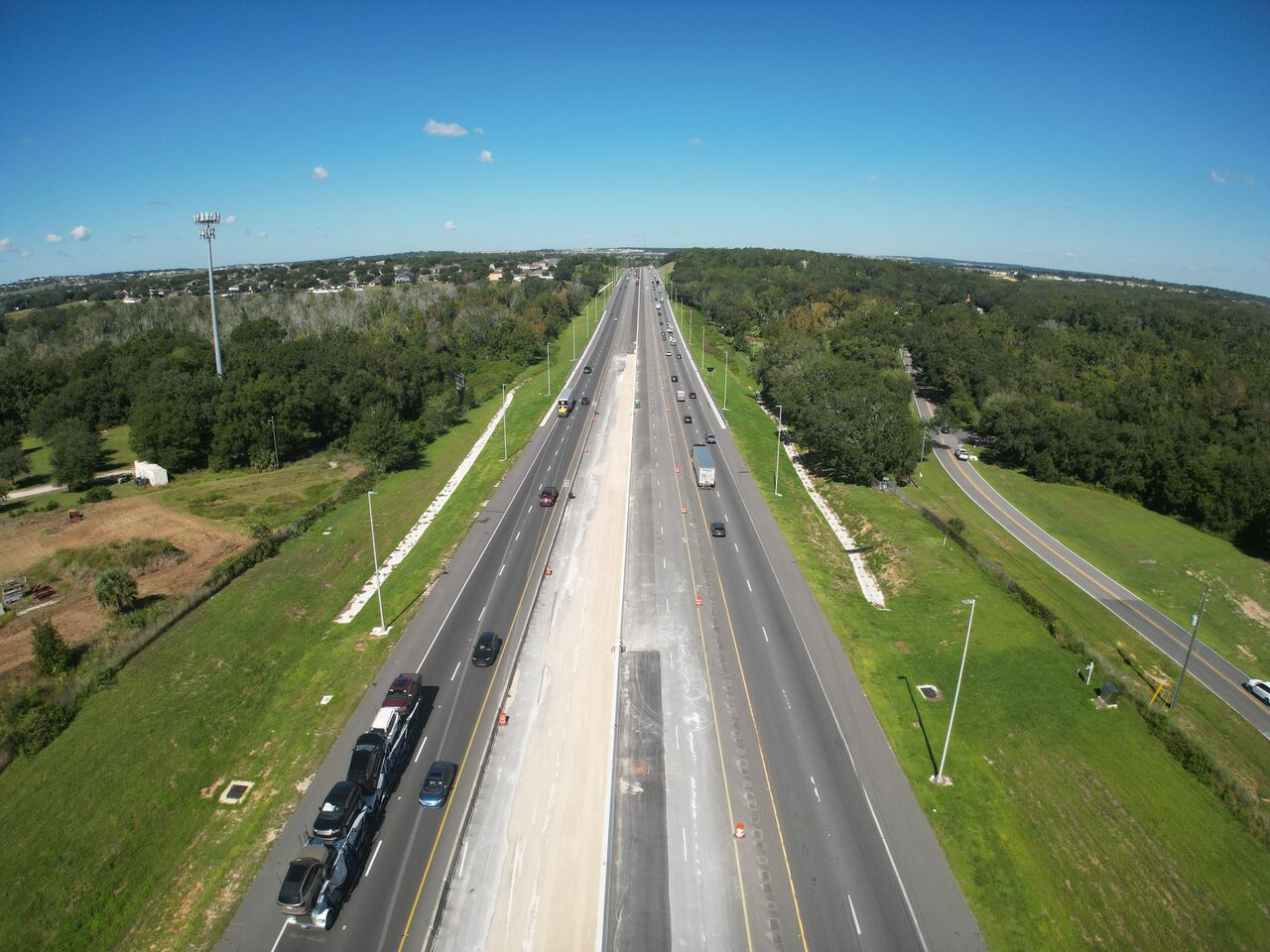 Aerial photo of Florida’s Turnpike widening at Mile Marker 276 (Northbound), October 2025 (Early)