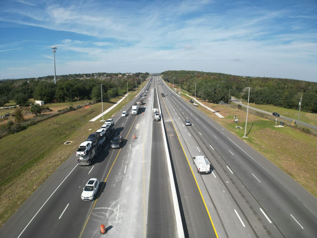 Aerial photo of Florida’s Turnpike widening at Mile Marker 276 (Northbound), November 2025