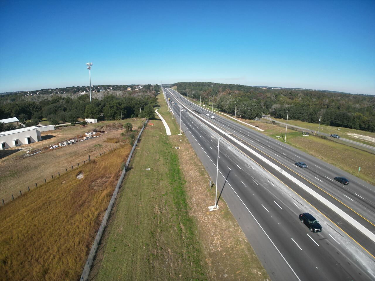 Aerial photo of Florida’s Turnpike widening at Mile Marker 276 (Northbound), December 2025