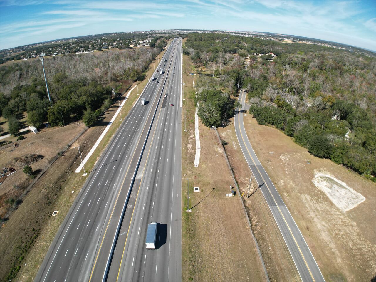 Aerial photo of Florida’s Turnpike widening at Mile Marker 276 (Northbound), January 2026